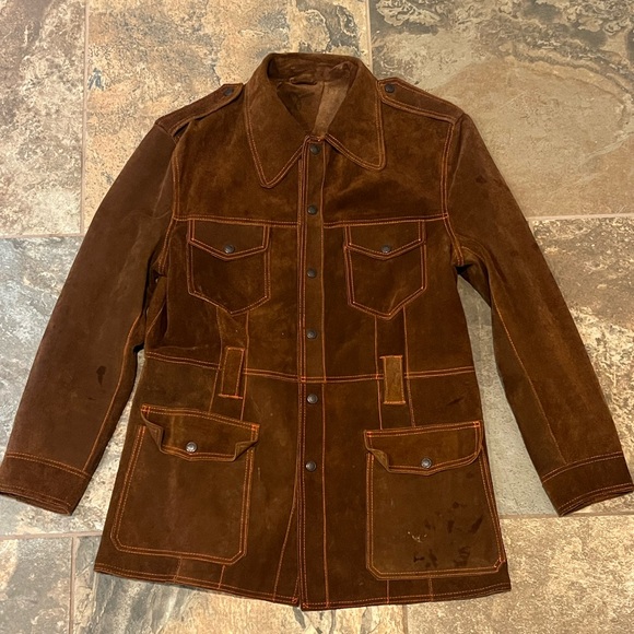 Vtg El Toro Bravo Jacket Mens 42 Brown Suede Split Cowhide Western Rodeo - Picture 1 of 7